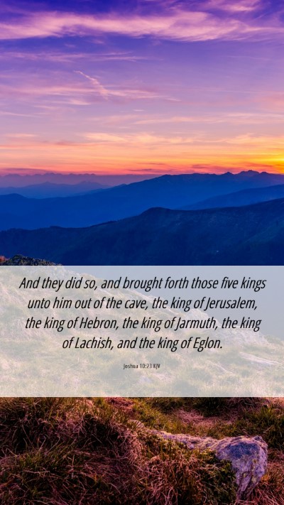 Picture 06 - Joshua 10:23 KJV Mobile Phone Wallpaper - And they did so, and brought forth those five - Mobile Bible Verse Wallpaper