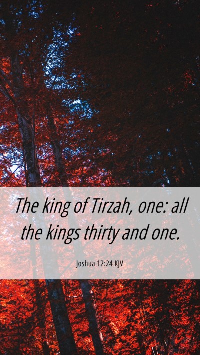 Picture 06 - Joshua 12:24 KJV Mobile Phone Wallpaper - The king of Tirzah, one: all the kings thirty and - Mobile Bible Verse Wallpaper