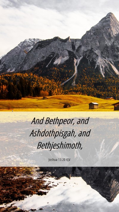 Picture 06 - Joshua 13:20 KJV Mobile Phone Wallpaper - And Bethpeor, and Ashdothpisgah, and - Mobile Bible Verse Wallpaper