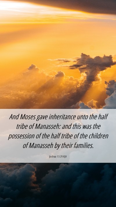 Picture 06 - Joshua 13:29 KJV Mobile Phone Wallpaper - And Moses gave inheritance unto the half tribe of - Mobile Bible Verse Wallpaper