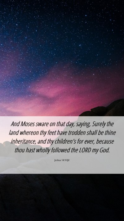 Picture 06 - Joshua 14:9 KJV Mobile Phone Wallpaper - And Moses sware on that day, saying, Surely the - Mobile Bible Verse Wallpaper