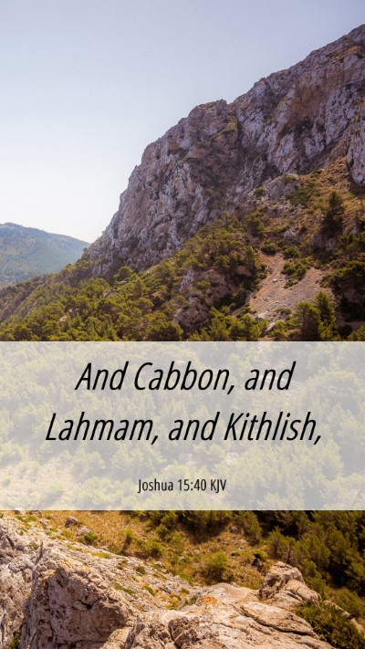 Picture 06 - Joshua 15:40 KJV Mobile Phone Wallpaper - And Cabbon, and Lahmam, and - Mobile Bible Verse Wallpaper