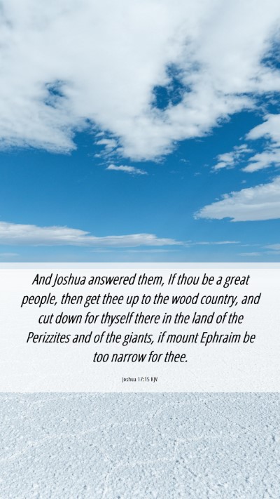 Picture 06 - Joshua 17:15 KJV Mobile Phone Wallpaper - And Joshua answered them, If thou be a great - Mobile Bible Verse Wallpaper