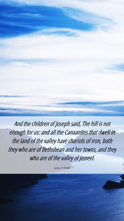 Picture 06 - Joshua 17:16 KJV Mobile Phone Wallpaper - And the children of Joseph said, The hill is not - Mobile Bible Verse Wallpaper