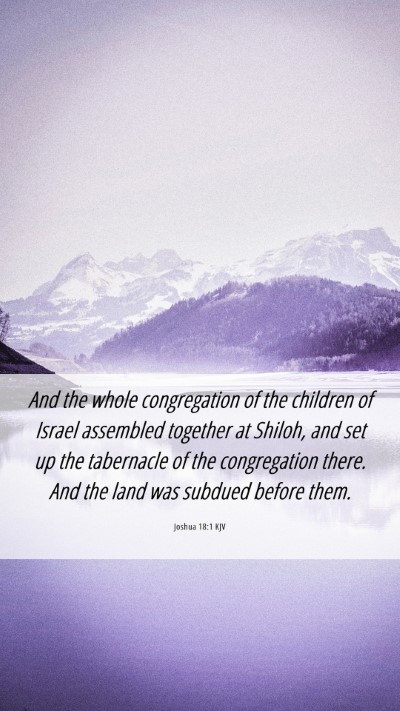 Picture 06 - Joshua 18:1 KJV Mobile Phone Wallpaper - And the whole congregation of the children of - Mobile Bible Verse Wallpaper