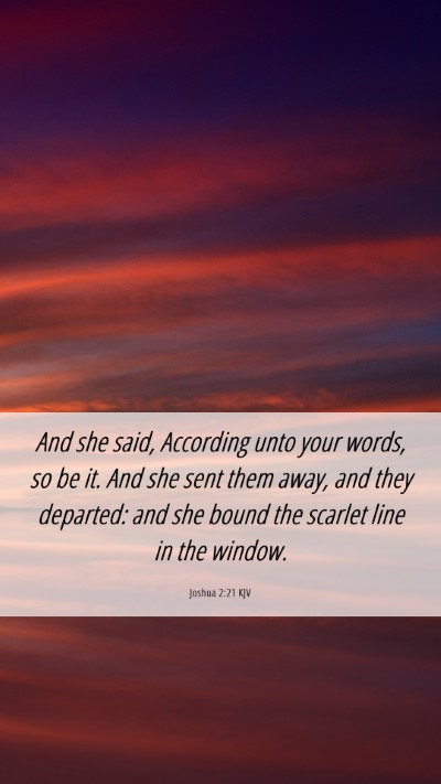 Picture 06 - Joshua 2:21 KJV Mobile Phone Wallpaper - And she said, According unto your words, so be - Mobile Bible Verse Wallpaper
