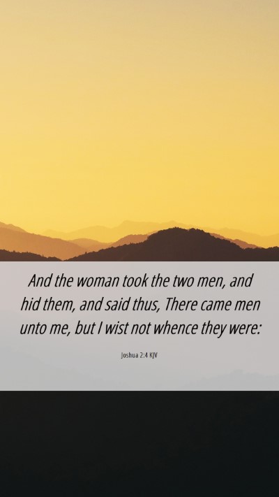 Picture 06 - Joshua 2:4 KJV Mobile Phone Wallpaper - And the woman took the two men, and hid them, and - Mobile Bible Verse Wallpaper