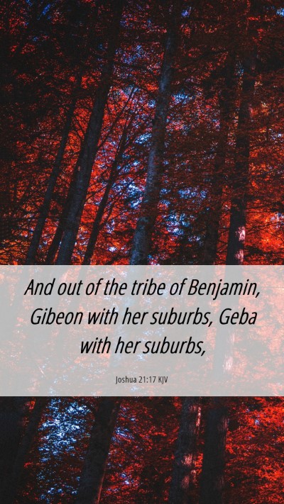 Picture 06 - Joshua 21:17 KJV Mobile Phone Wallpaper - And out of the tribe of Benjamin, Gibeon with her - Mobile Bible Verse Wallpaper