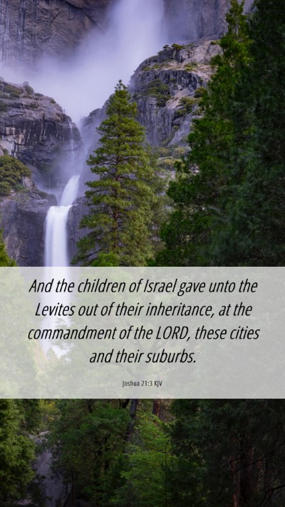 Picture 06 - Joshua 21:3 KJV Mobile Phone Wallpaper - And the children of Israel gave unto the Levites - Mobile Bible Verse Wallpaper