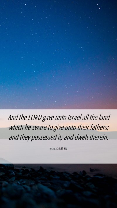 Picture 06 - Joshua 21:43 KJV Mobile Phone Wallpaper - And the LORD gave unto Israel all the land which - Mobile Bible Verse Wallpaper