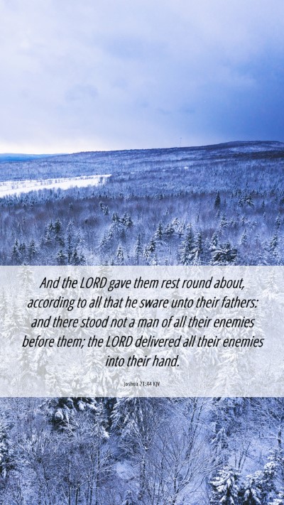 Picture 06 - Joshua 21:44 KJV Mobile Phone Wallpaper - And the LORD gave them rest round about, - Mobile Bible Verse Wallpaper