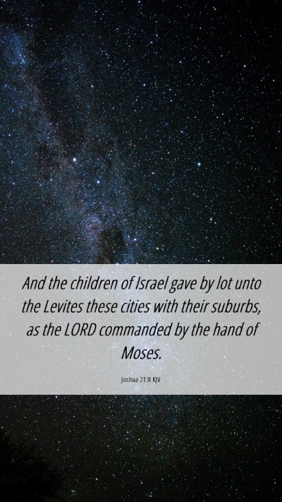 Picture 06 - Joshua 21:8 KJV Mobile Phone Wallpaper - And the children of Israel gave by lot unto the - Mobile Bible Verse Wallpaper
