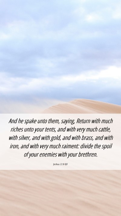 Picture 06 - Joshua 22:8 KJV Mobile Phone Wallpaper - And he spake unto them, saying, Return with much - Mobile Bible Verse Wallpaper