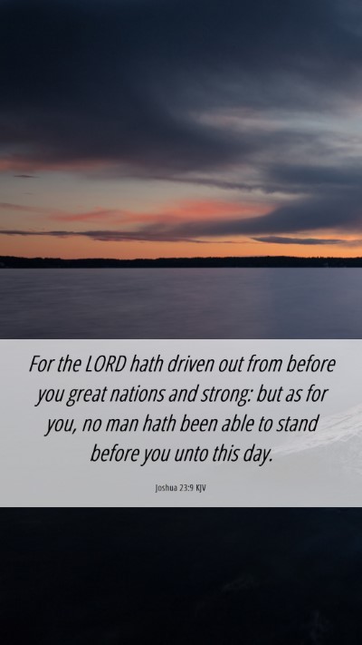 Picture 06 - Joshua 23:9 KJV Mobile Phone Wallpaper - For the LORD hath driven out from before you - Mobile Bible Verse Wallpaper