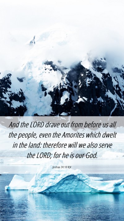 Picture 06 - Joshua 24:18 KJV Mobile Phone Wallpaper - And the LORD drave out from before us all the - Mobile Bible Verse Wallpaper