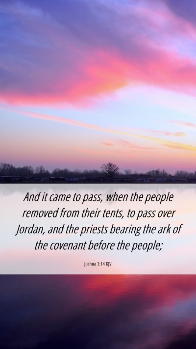 Picture 06 - Joshua 3:14 KJV Mobile Phone Wallpaper - And it came to pass, when the people removed from - Mobile Bible Verse Wallpaper