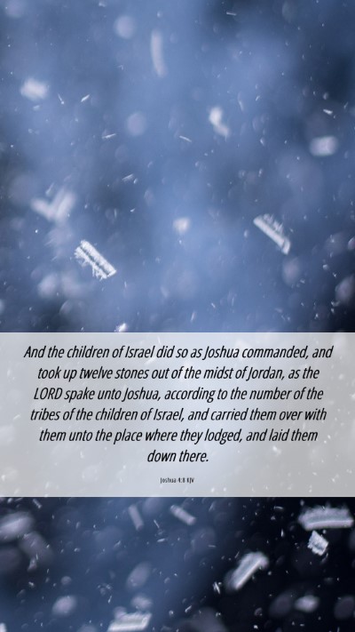 Picture 06 - Joshua 4:8 KJV Mobile Phone Wallpaper - And the children of Israel did so as Joshua - Mobile Bible Verse Wallpaper