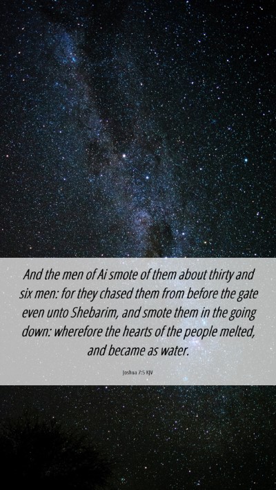 Picture 06 - Joshua 7:5 KJV Mobile Phone Wallpaper - And the men of Ai smote of them about thirty and - Mobile Bible Verse Wallpaper