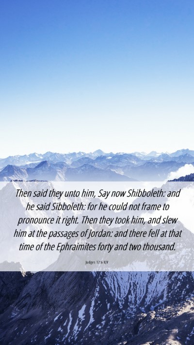 Picture 06 - Judges 12:6 KJV Mobile Phone Wallpaper - Then said they unto him, Say now Shibboleth: and - Mobile Bible Verse Wallpaper