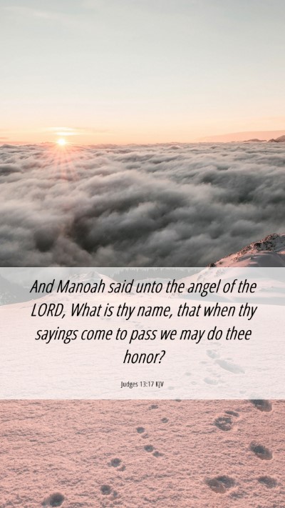 Picture 06 - Judges 13:17 KJV Mobile Phone Wallpaper - And Manoah said unto the angel of the LORD, What - Mobile Bible Verse Wallpaper