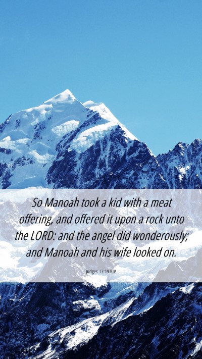 Picture 06 - Judges 13:19 KJV Mobile Phone Wallpaper - So Manoah took a kid with a meat offering, and - Mobile Bible Verse Wallpaper