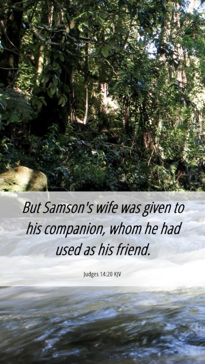 Picture 06 - Judges 14:20 KJV Mobile Phone Wallpaper - But Samson's wife was given to his companion, - Mobile Bible Verse Wallpaper