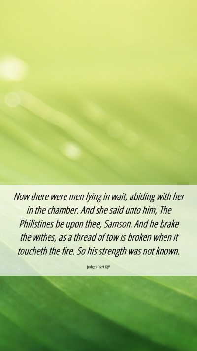 Picture 06 - Judges 16:9 KJV Mobile Phone Wallpaper - Now there were men lying in wait, abiding with - Mobile Bible Verse Wallpaper