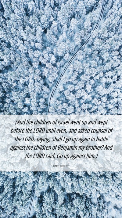 Picture 06 - Judges 20:23 KJV Mobile Phone Wallpaper - (And the children of Israel went up and wept - Mobile Bible Verse Wallpaper