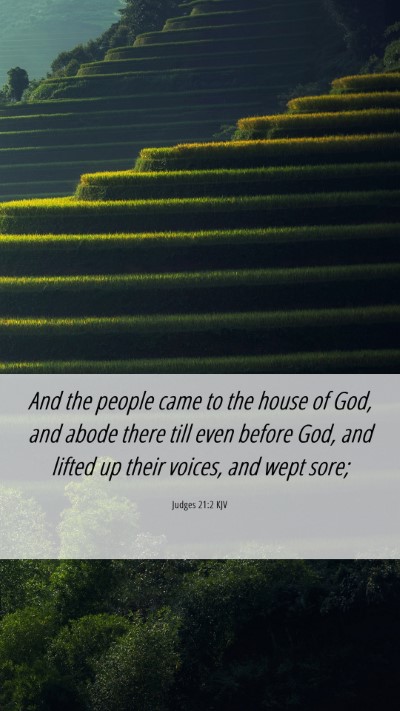 Picture 06 - Judges 21:2 KJV Mobile Phone Wallpaper - And the people came to the house of God, and - Mobile Bible Verse Wallpaper