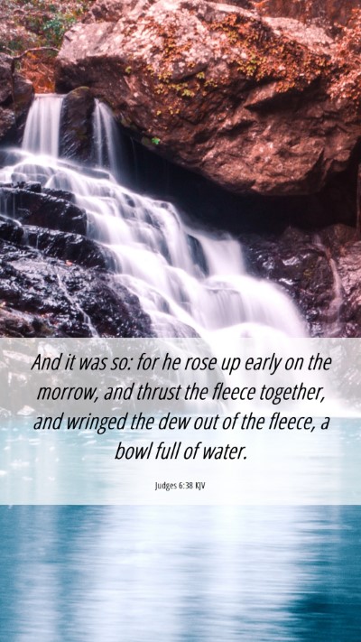Picture 06 - Judges 6:38 KJV Mobile Phone Wallpaper - And it was so: for he rose up early on the - Mobile Bible Verse Wallpaper