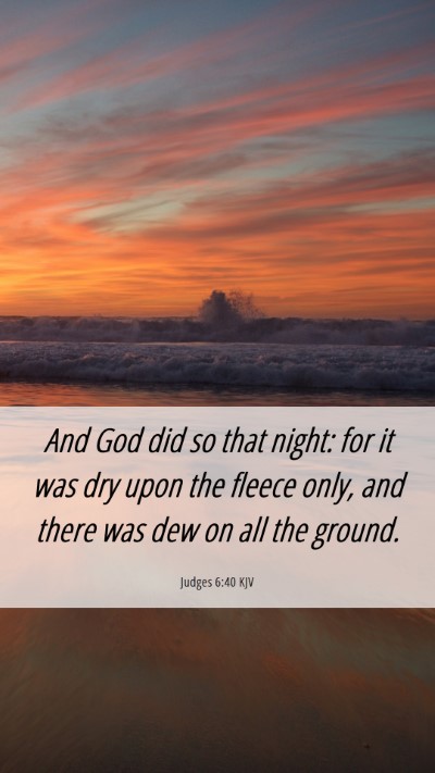 Picture 06 - Judges 6:40 KJV Mobile Phone Wallpaper - And God did so that night: for it was dry upon - Mobile Bible Verse Wallpaper