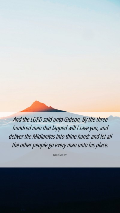 Picture 06 - Judges 7:7 KJV Mobile Phone Wallpaper - And the LORD said unto Gideon, By the three - Mobile Bible Verse Wallpaper