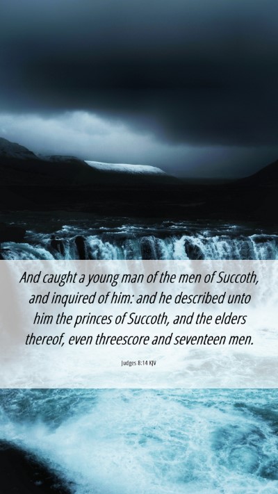 Picture 06 - Judges 8:14 KJV Mobile Phone Wallpaper - And caught a young man of the men of Succoth, and - Mobile Bible Verse Wallpaper