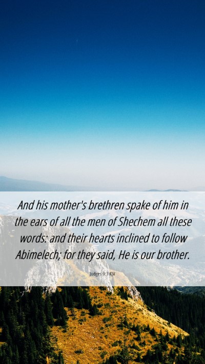 Picture 06 - Judges 9:3 KJV Mobile Phone Wallpaper - And his mother's brethren spake of him in the - Mobile Bible Verse Wallpaper