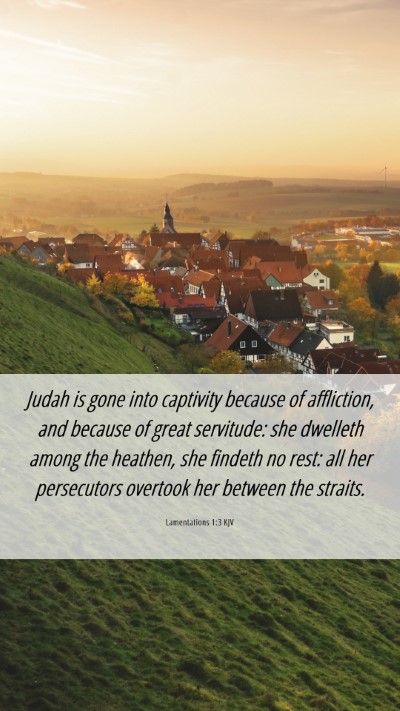 Picture 06 - Lamentations 1:3 KJV Mobile Phone Wallpaper - Judah is gone into captivity because of - Mobile Bible Verse Wallpaper