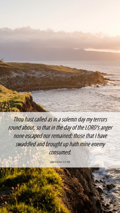 Picture 06 - Lamentations 2:22 KJV Mobile Phone Wallpaper - Thou hast called as in a solemn day my terrors - Mobile Bible Verse Wallpaper
