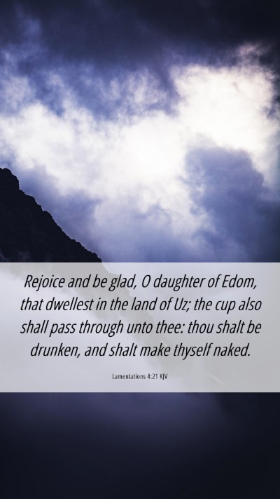 Picture 06 - Lamentations 4:21 KJV Mobile Phone Wallpaper - Rejoice and be glad, O daughter of Edom, that - Mobile Bible Verse Wallpaper