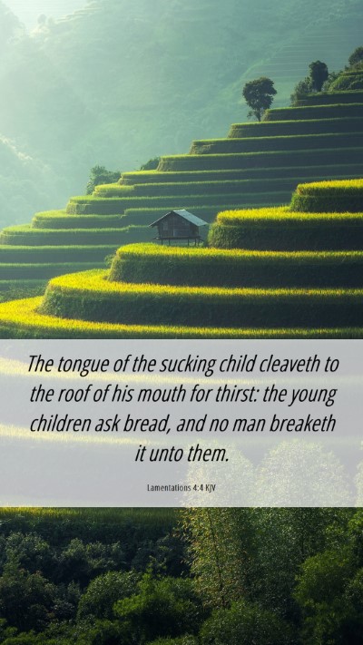 Picture 06 - Lamentations 4:4 KJV Mobile Phone Wallpaper - The tongue of the sucking child cleaveth to the - Mobile Bible Verse Wallpaper