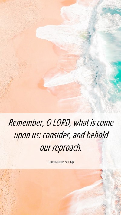 Picture 06 - Lamentations 5:1 KJV Mobile Phone Wallpaper - Remember, O LORD, what is come upon us: consider, - Mobile Bible Verse Wallpaper