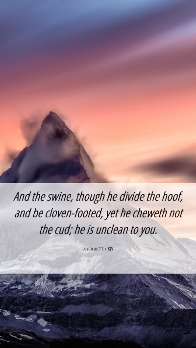 Picture 06 - Leviticus 11:7 KJV Mobile Phone Wallpaper - And the swine, though he divide the hoof, and be - Mobile Bible Verse Wallpaper
