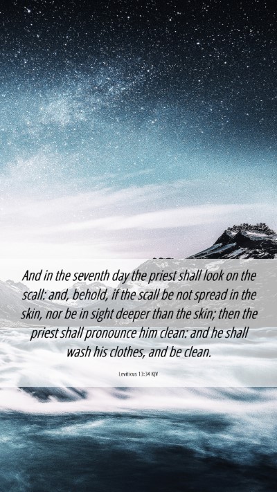 Picture 06 - Leviticus 13:34 KJV Mobile Phone Wallpaper - And in the seventh day the priest shall look on - Mobile Bible Verse Wallpaper