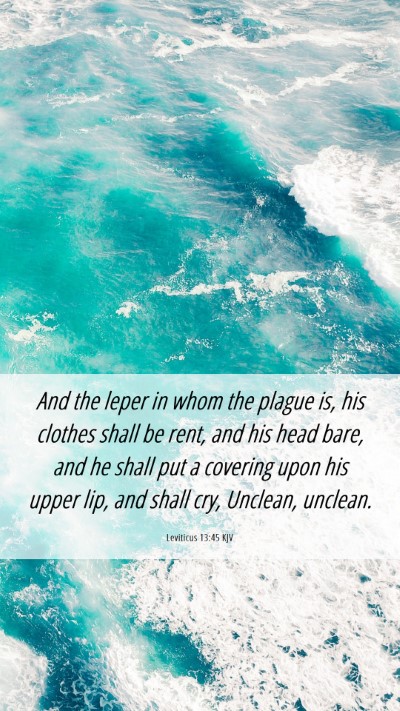 Picture 06 - Leviticus 13:45 KJV Mobile Phone Wallpaper - And the leper in whom the plague is, his clothes - Mobile Bible Verse Wallpaper