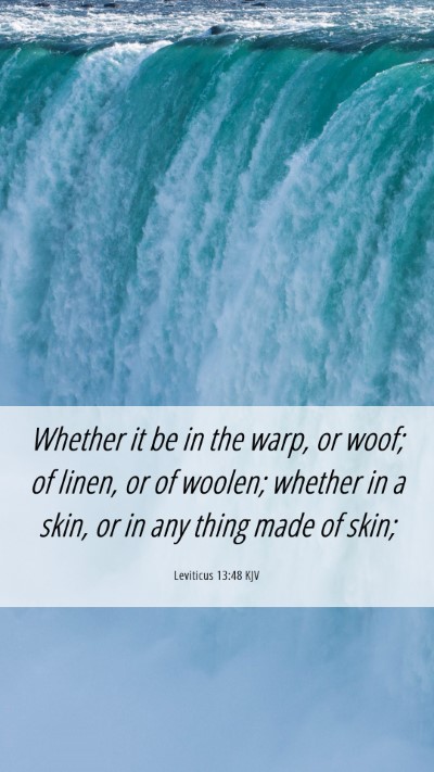 Picture 06 - Leviticus 13:48 KJV Mobile Phone Wallpaper - Whether it be in the warp, or woof; of linen, or - Mobile Bible Verse Wallpaper