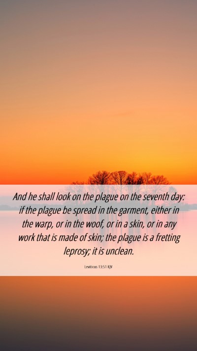 Picture 06 - Leviticus 13:51 KJV Mobile Phone Wallpaper - And he shall look on the plague on the seventh - Mobile Bible Verse Wallpaper