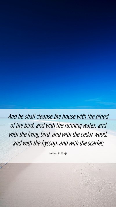 Picture 06 - Leviticus 14:52 KJV Mobile Phone Wallpaper - And he shall cleanse the house with the blood of - Mobile Bible Verse Wallpaper