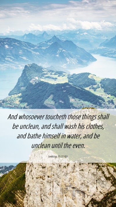 Picture 06 - Leviticus 15:27 KJV Mobile Phone Wallpaper - And whosoever toucheth those things shall be - Mobile Bible Verse Wallpaper