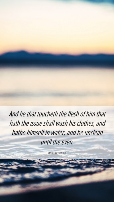 Picture 06 - Leviticus 15:7 KJV Mobile Phone Wallpaper - And he that toucheth the flesh of him that hath - Mobile Bible Verse Wallpaper