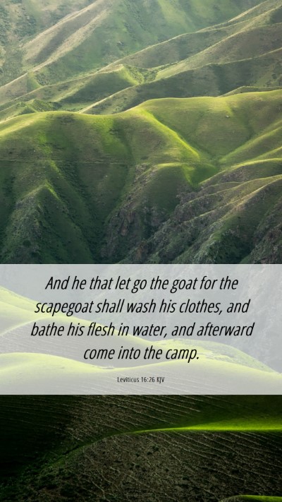 Picture 06 - Leviticus 16:26 KJV Mobile Phone Wallpaper - And he that let go the goat for the scapegoat - Mobile Bible Verse Wallpaper