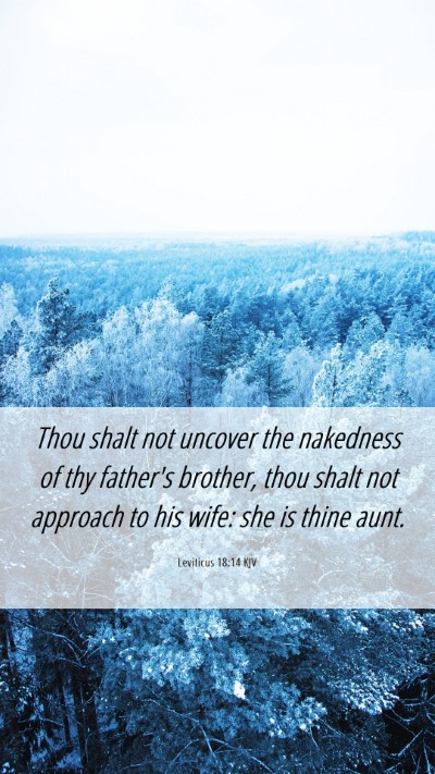 Picture 06 - Leviticus 18:14 KJV Mobile Phone Wallpaper - Thou shalt not uncover the nakedness of thy - Mobile Bible Verse Wallpaper