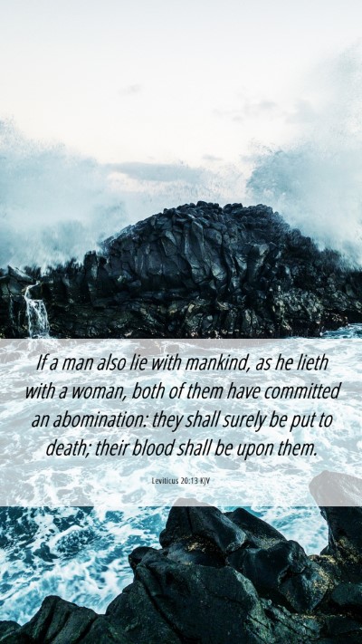 Picture 06 - Leviticus 20:13 KJV Mobile Phone Wallpaper - If a man also lie with mankind, as he lieth with - Mobile Bible Verse Wallpaper